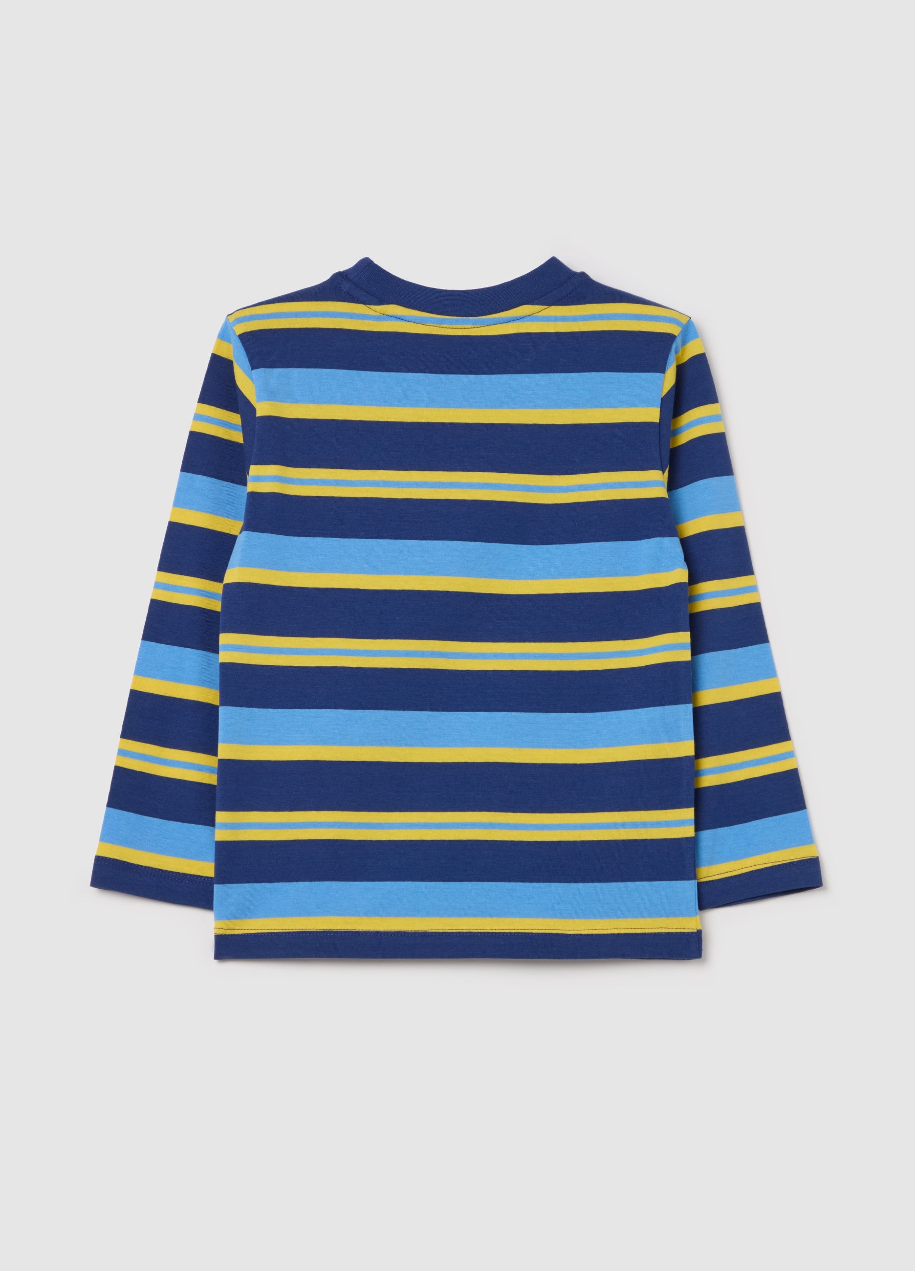 Ovs Long-Sleeved T-Shirt In Striped Cotton.