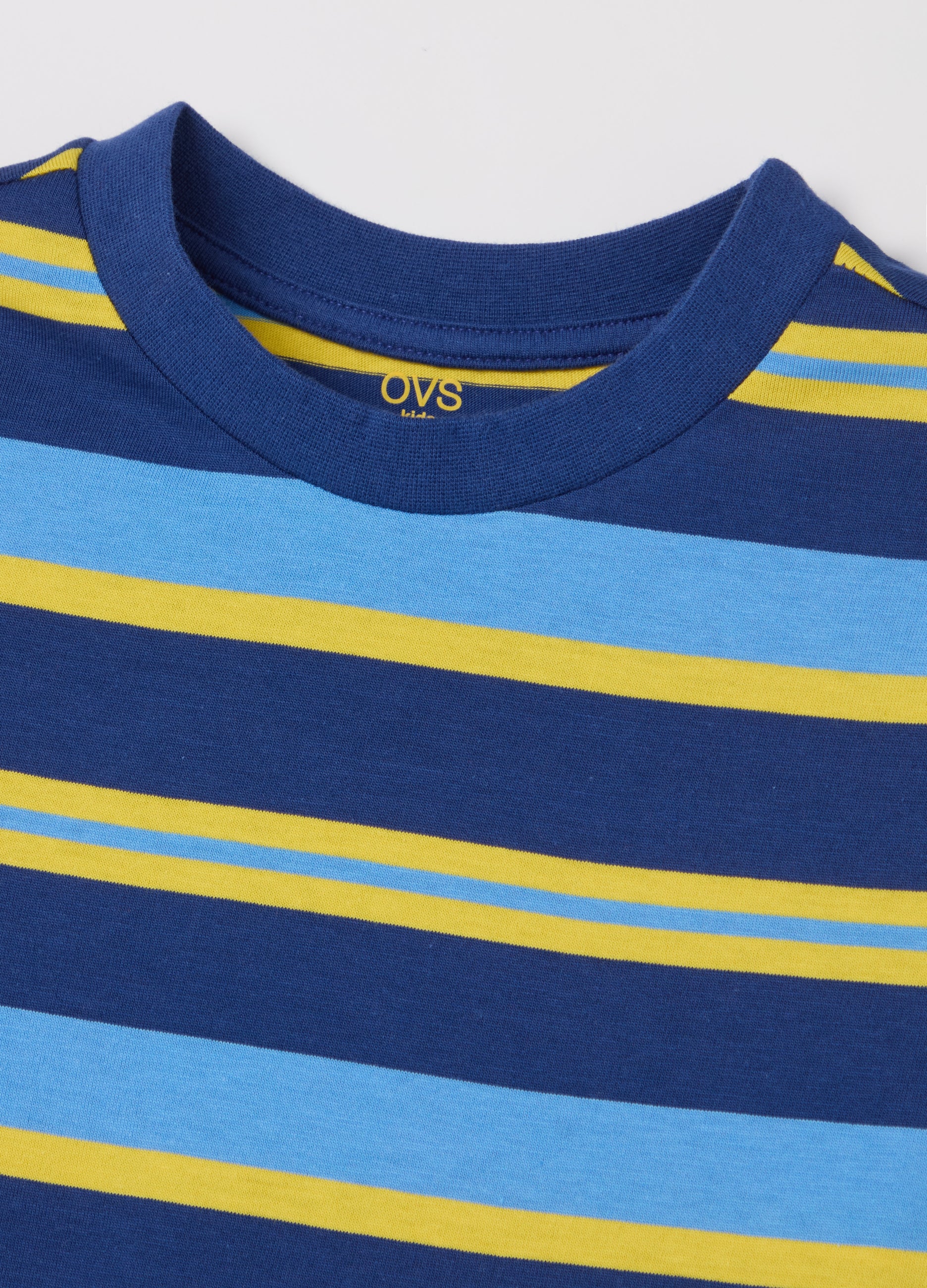 Ovs Long-Sleeved T-Shirt In Striped Cotton.