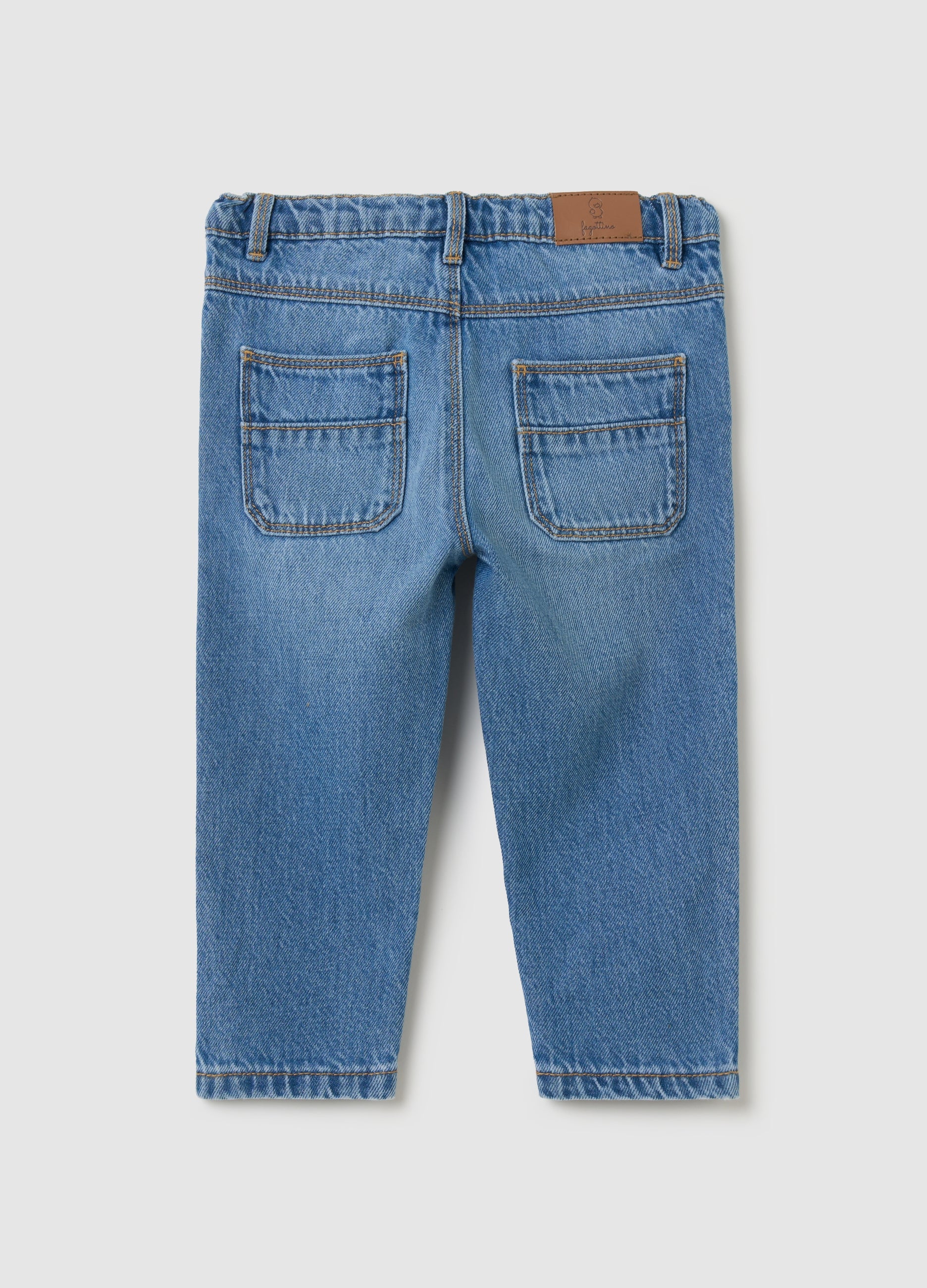 Ovs Cotton Jeans With Pockets And Embroidery