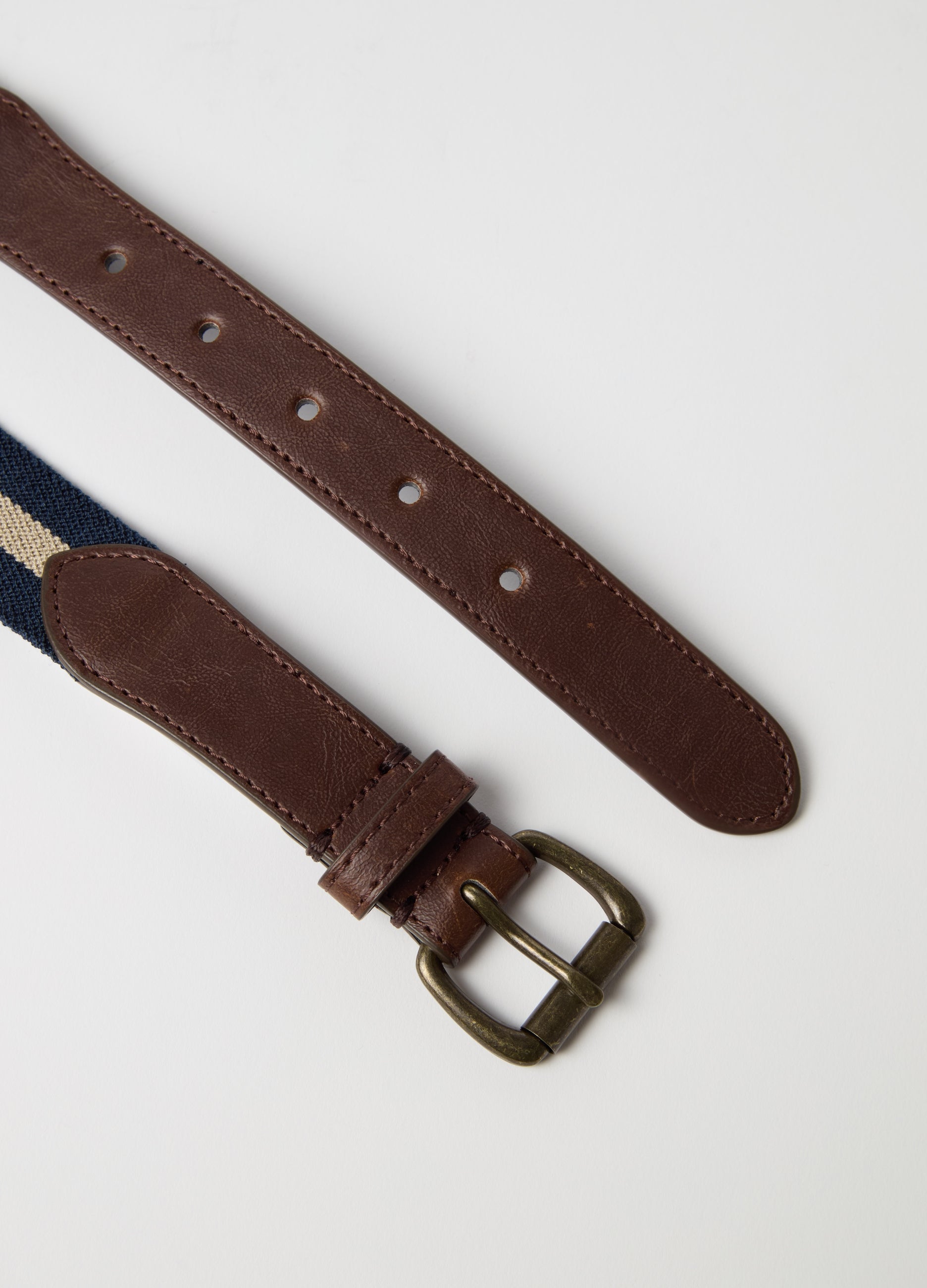 Ovs Belt With Striped Fabric