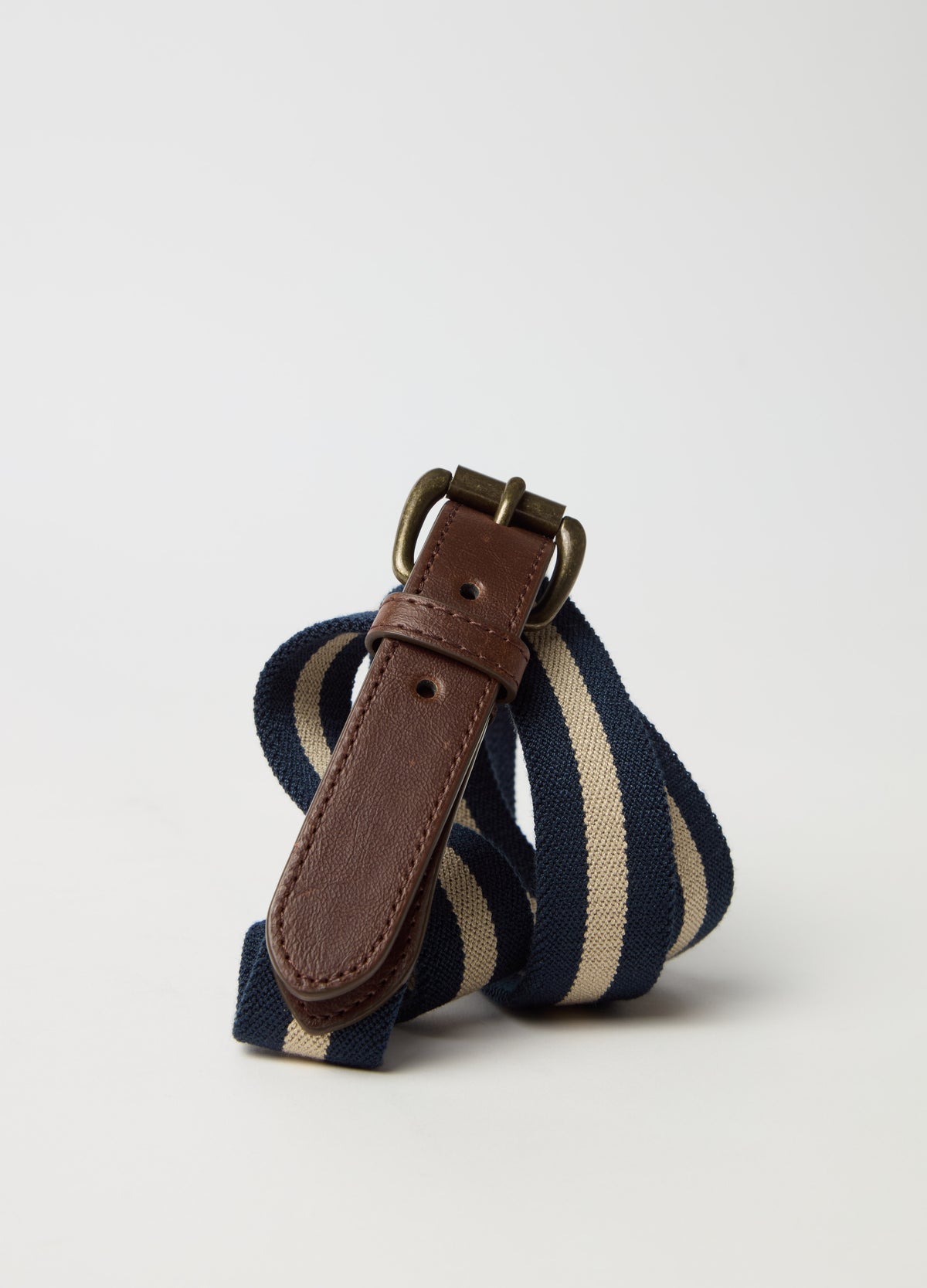 Ovs Belt With Striped Fabric