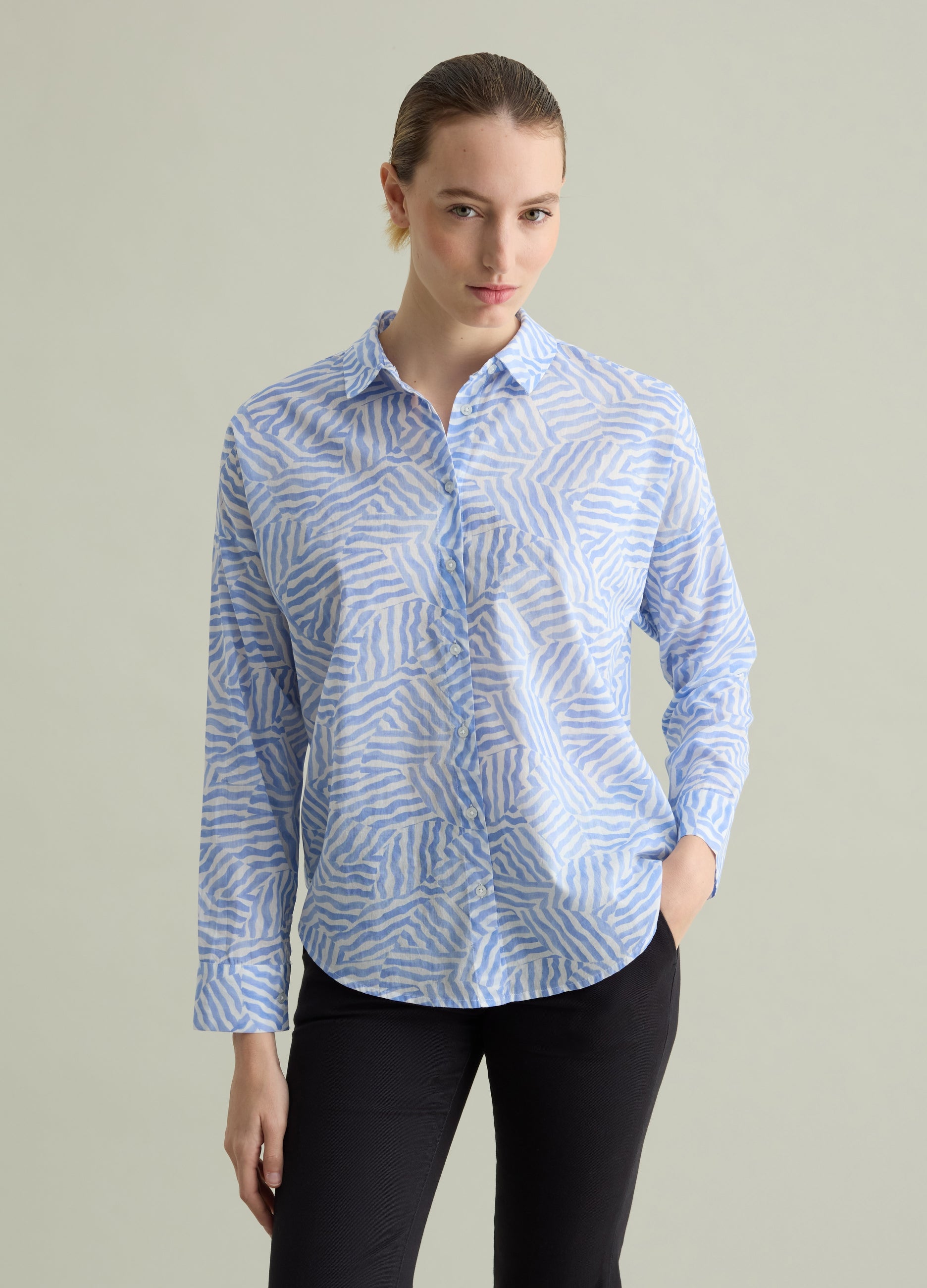 Ovs Cotton Shirt With Patterned Print