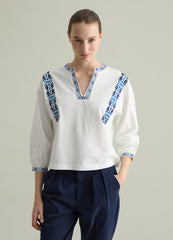 T-Shirt With Ethnic Embroidery