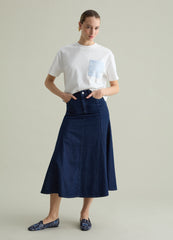 T-Shirt With Broderie Anglaise Pocket