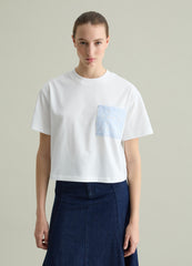 T-Shirt With Broderie Anglaise Pocket