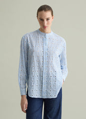Striped Shirt In Broderie Anglaise