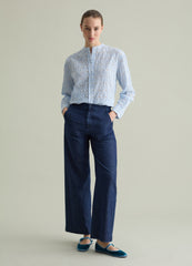 Striped Shirt In Broderie Anglaise