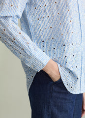 Striped Shirt In Broderie Anglaise