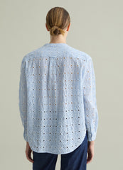 Striped Shirt In Broderie Anglaise