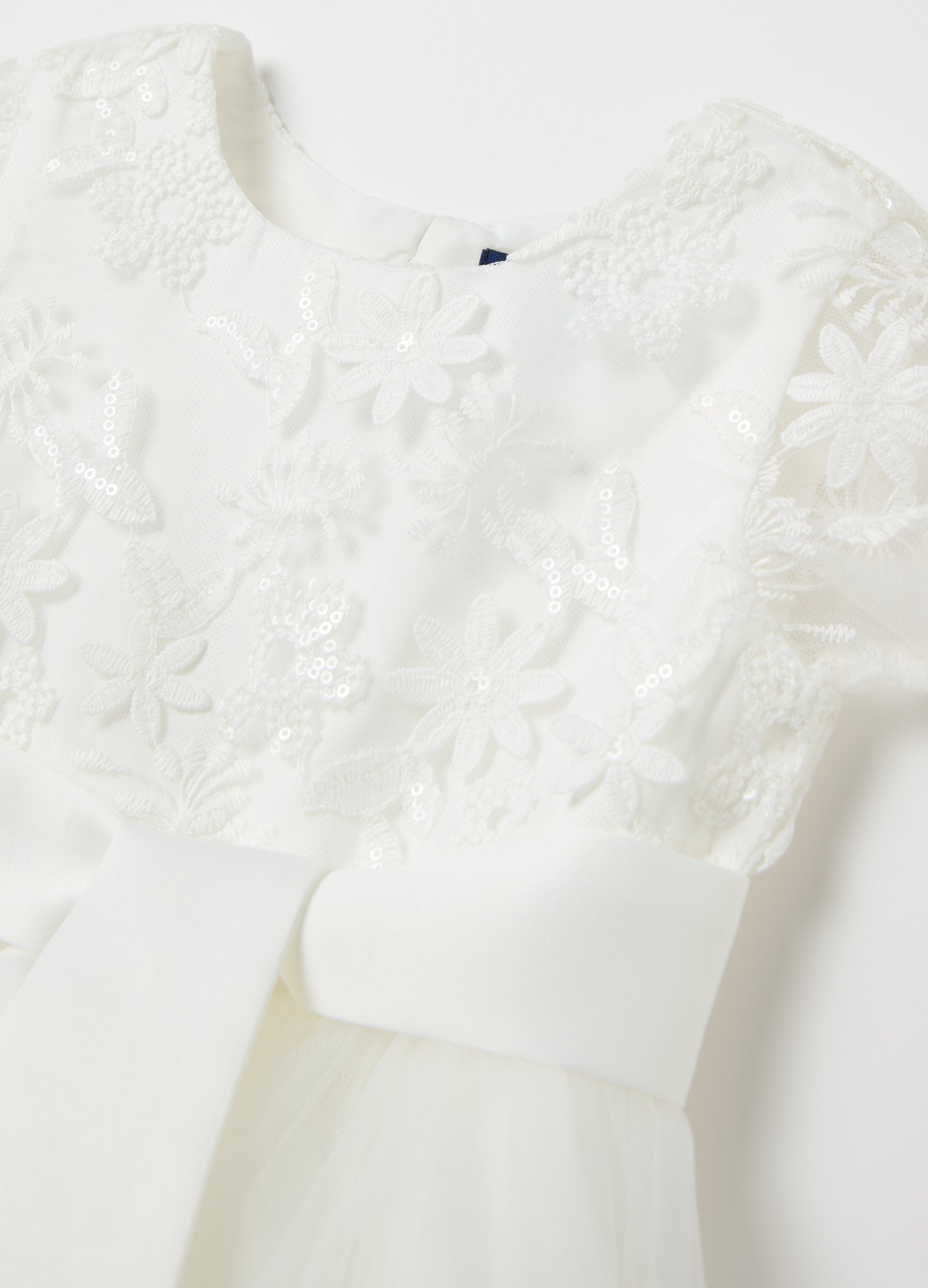 Ovs Tulle Dress With Floral Applications