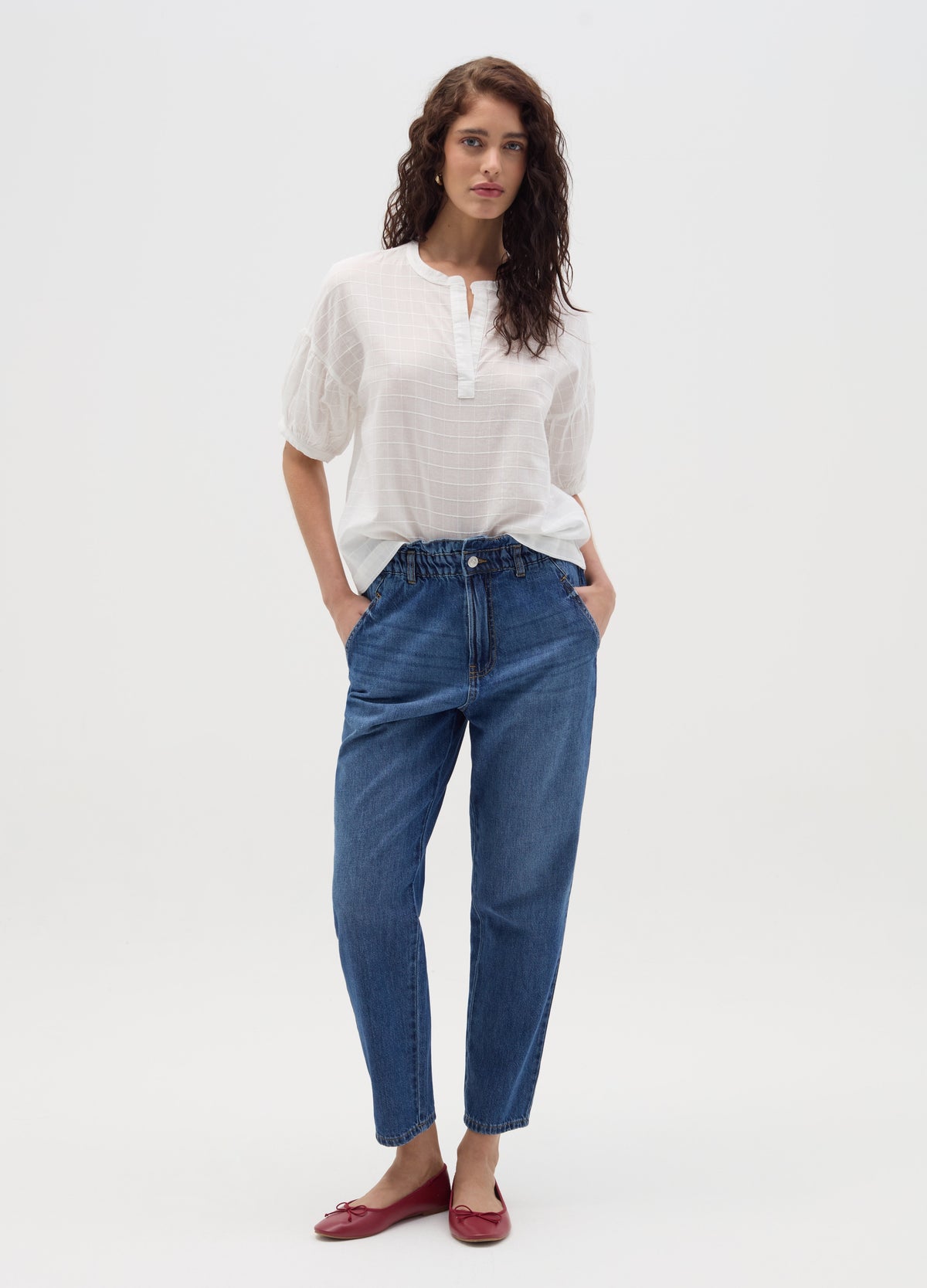 Blouse With Raised Stitching