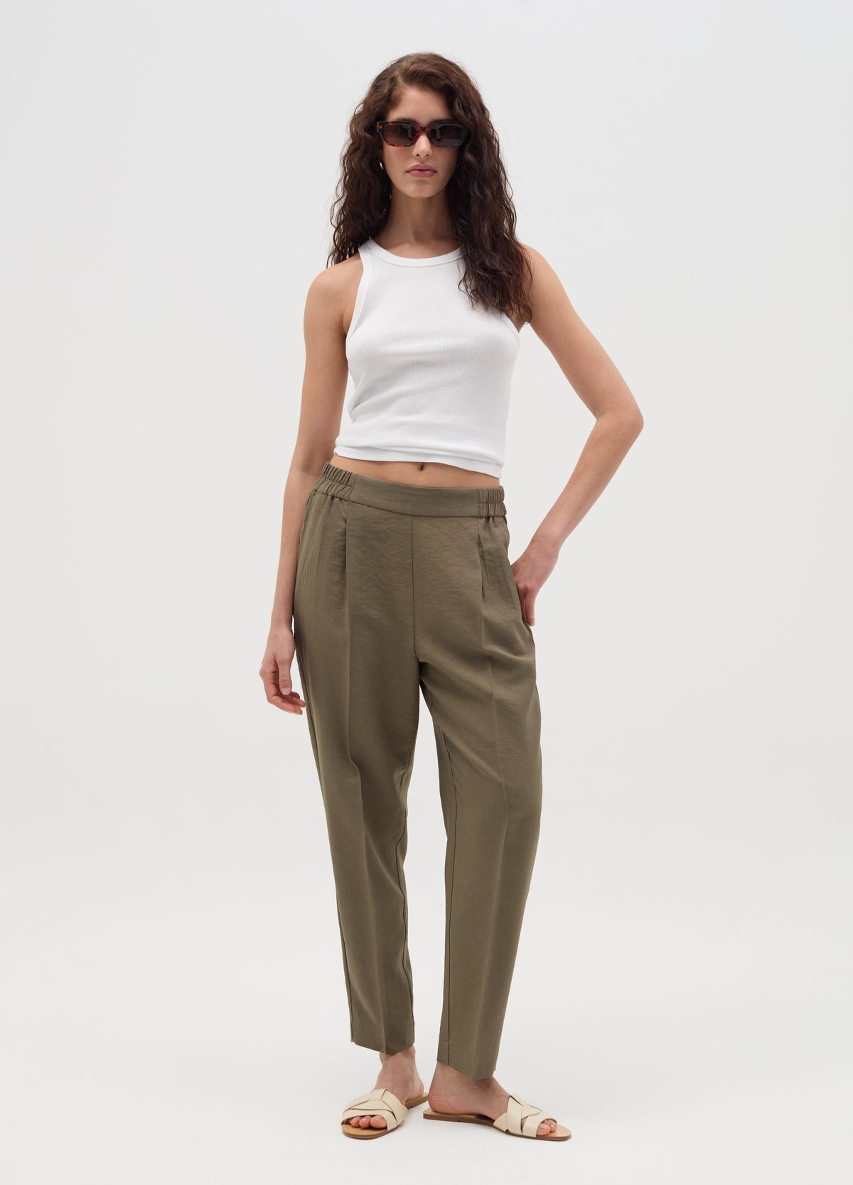 Chino Trousers With Elasticated Waist