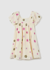 Ovs Cotton Dress With Small Flowers Embroidery