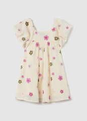 Ovs Cotton Dress With Small Flowers Embroidery