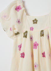 Ovs Cotton Dress With Small Flowers Embroidery