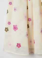 Ovs Cotton Dress With Small Flowers Embroidery