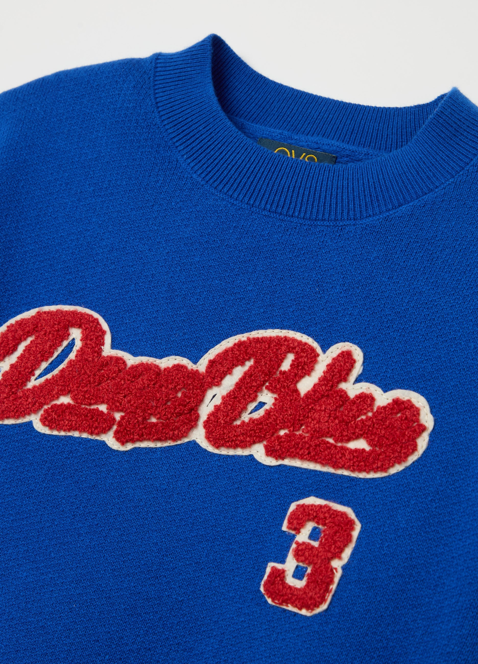 French Terry Sweatshirt With Bouclã© ''Deep Blue'' Patch