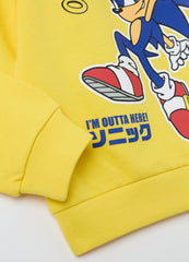 French Terry Sweatshirt With Sonic Print