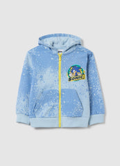 Full-Zip Sweatshirt In French Terry With Hood And Sonic Print
