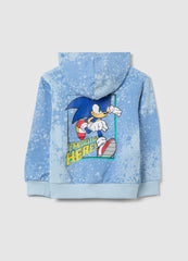 Full-Zip Sweatshirt In French Terry With Hood And Sonic Print