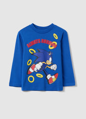 Long-Sleeved T-Shirt In Cotton With Sonic Print