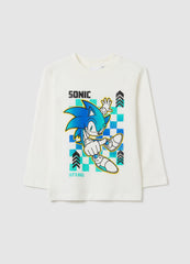 Long-Sleeved T-Shirt In Cotton With Sonic Print