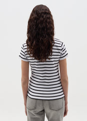 Striped T-Shirt With Polo Neckline
