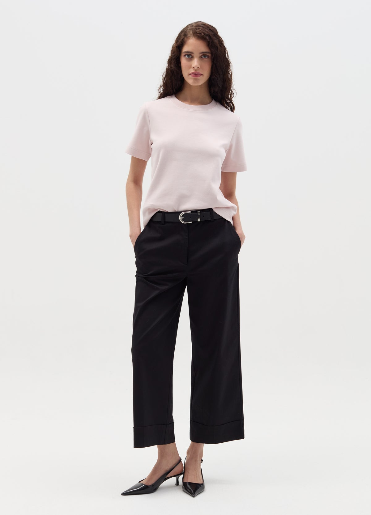Solid Colour T-Shirt With Round Neck