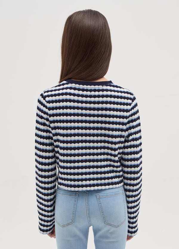 Ovs Long-Sleeved Jersey T-Shirt With Stripe Design
