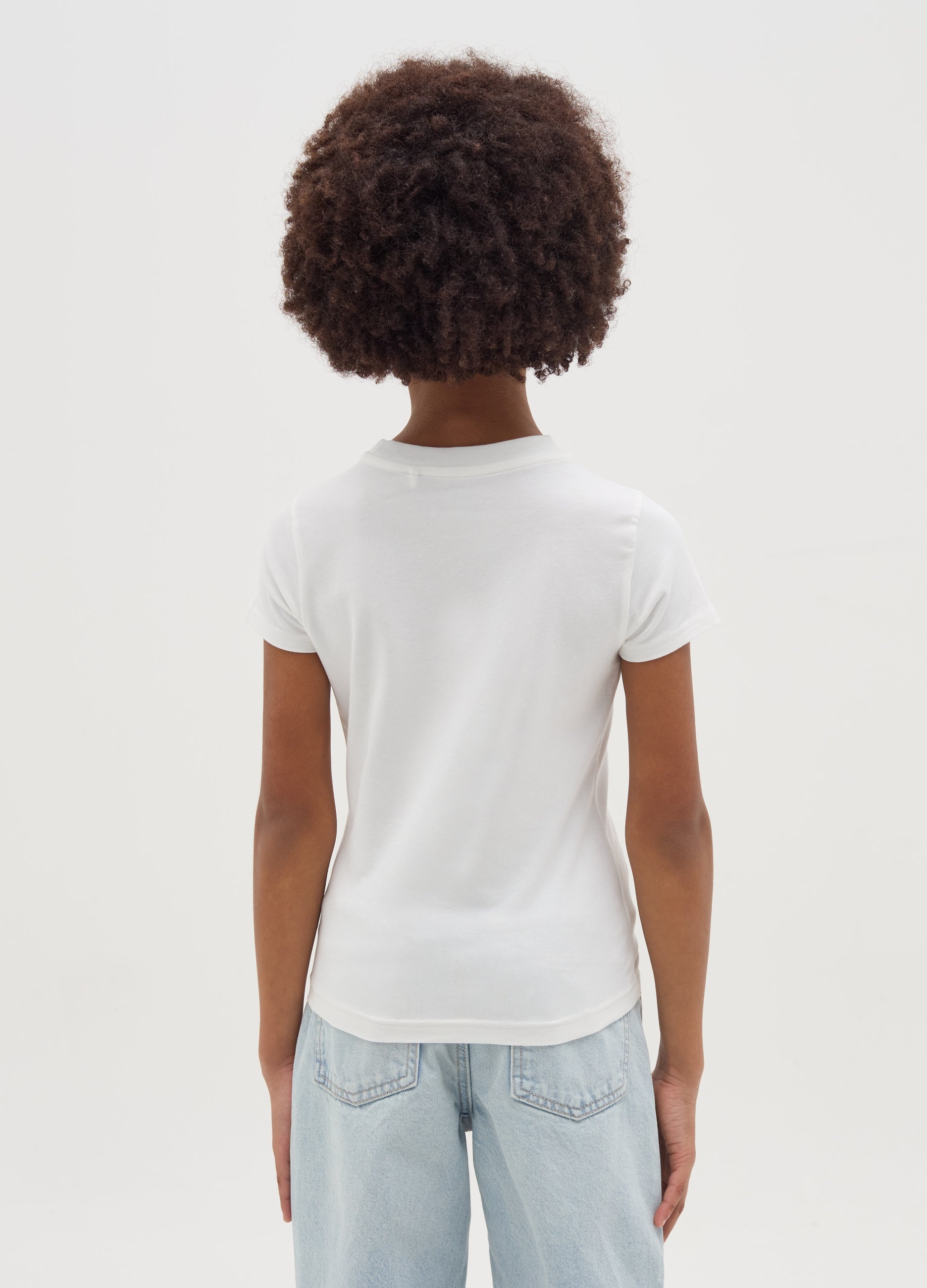 Ovs Stretch Cotton T-Shirt With ''Shoreditch'' Print And Heart