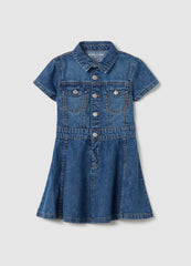 Short-Sleeved Dress In Denim