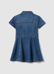 Short-Sleeved Dress In Denim