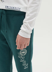 Ovs Fleece Joggers With Drawstring And Print