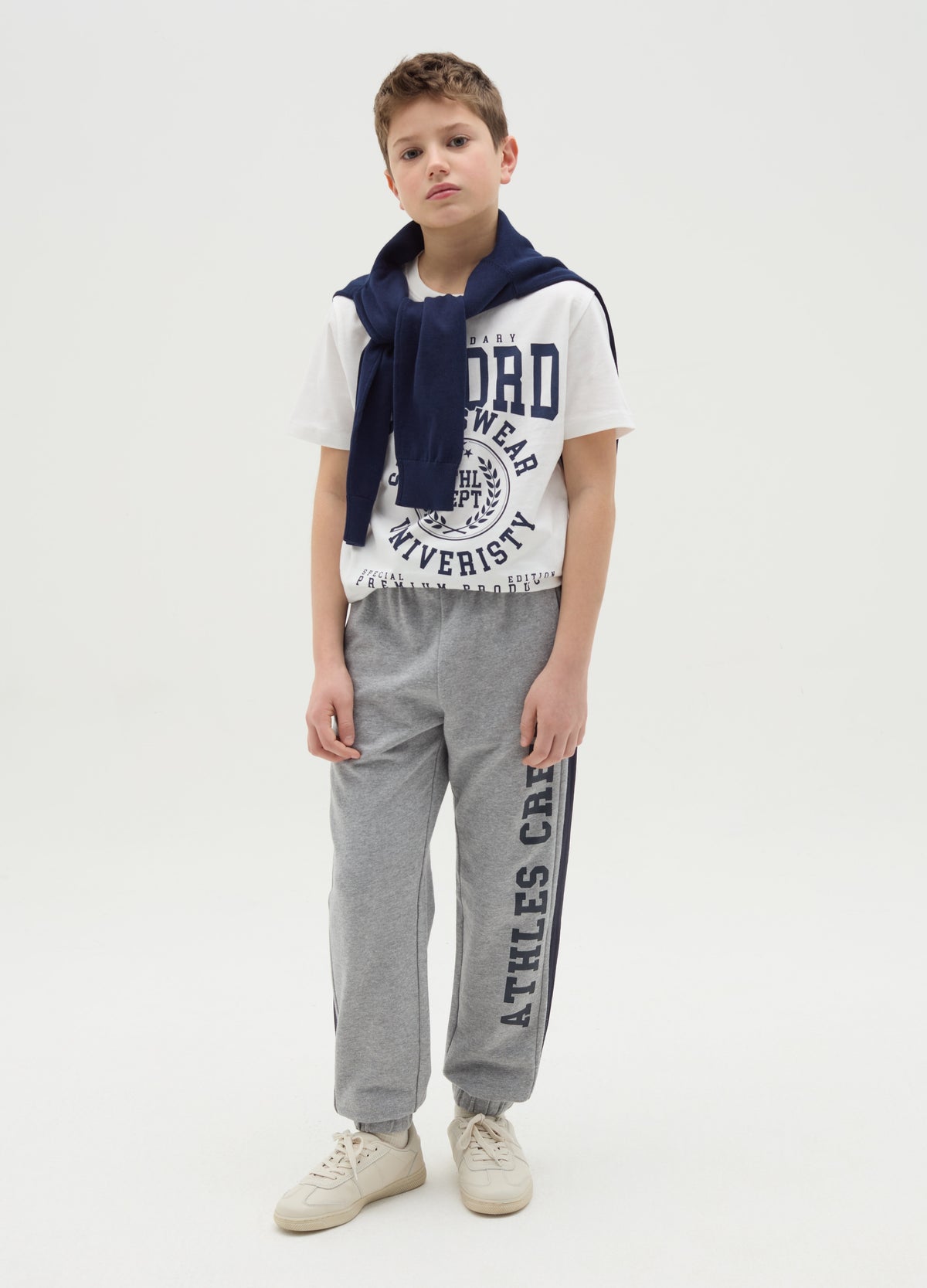 Ovs Joggers With Contrasting Bands And ''Champs Crew� Print