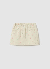 Ovs Drill Miniskirt With Small Flowers Print