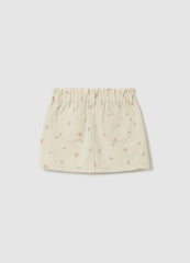 Ovs Drill Miniskirt With Small Flowers Print
