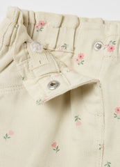 Ovs Drill Miniskirt With Small Flowers Print