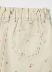 Ovs Drill Miniskirt With Small Flowers Print