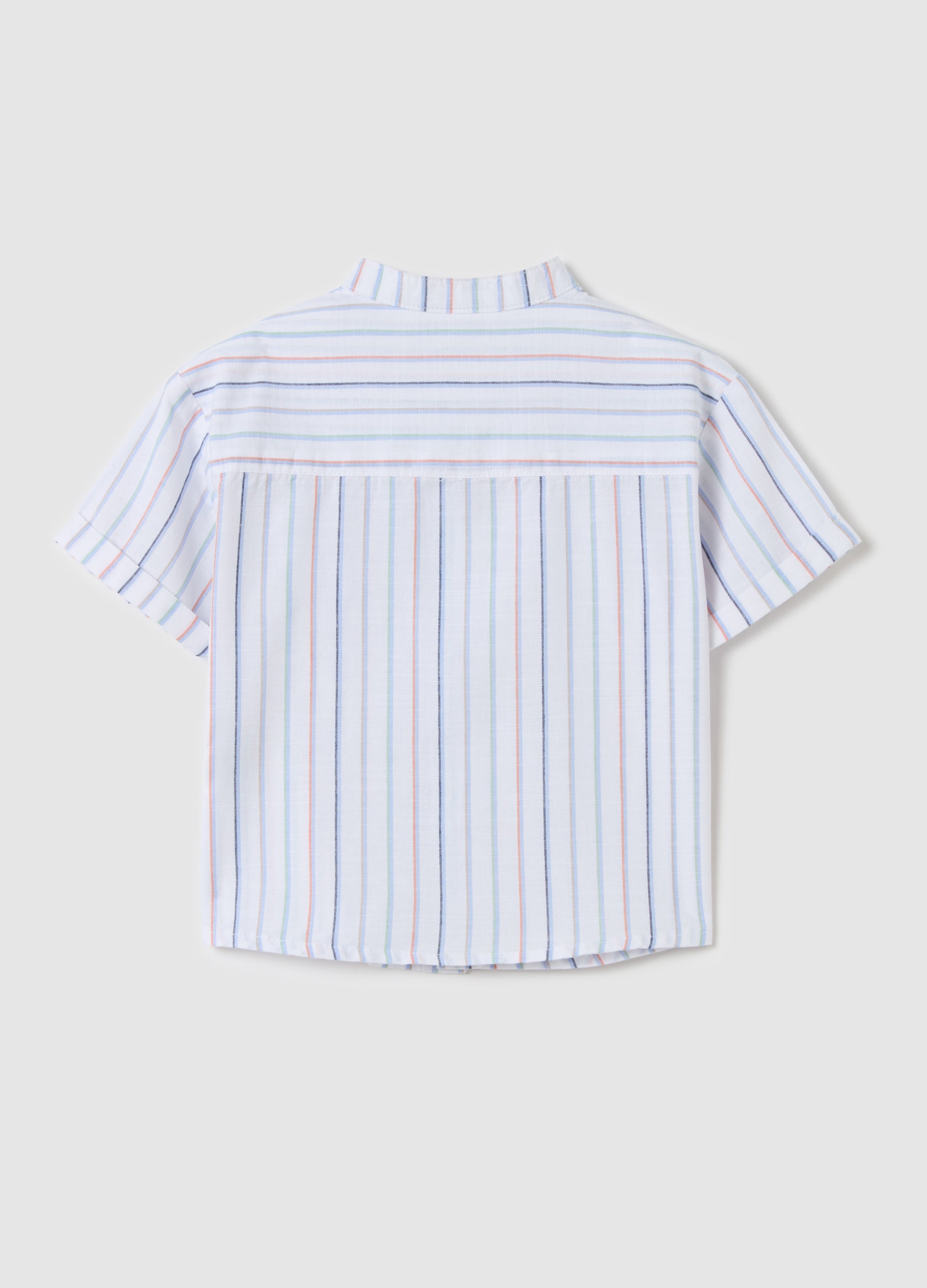 Ovs Short-Sleeved Shirt With Striped Pattern