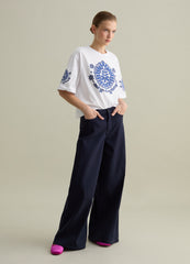T-Shirt With Ethnic Design Print