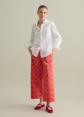 Wide-Leg Trousers With All-Over Print