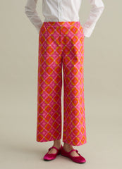 Wide-Leg Trousers With All-Over Print