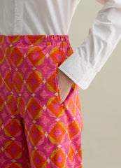 Wide-Leg Trousers With All-Over Print