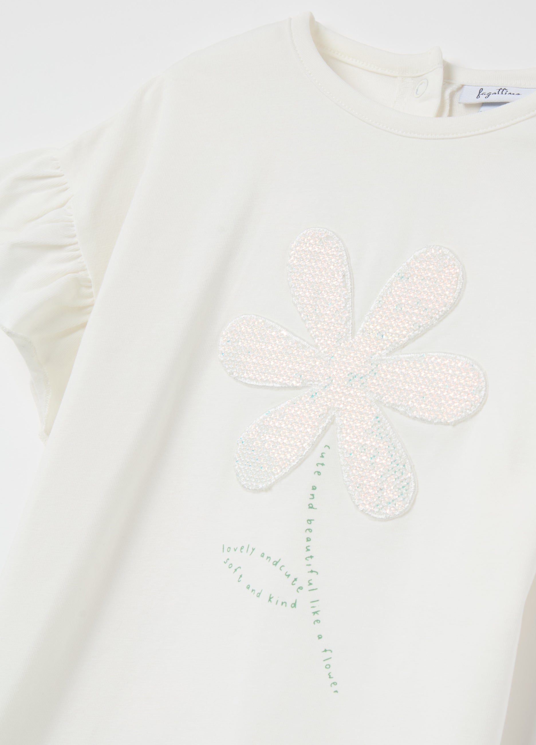 Ovs T-Shirt With Flounce And Flower Application
