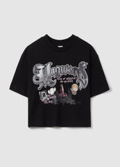 Ovs Crop T-Shirt In Cotton With Harry Potter Print