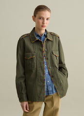 Shacket With Multicoloured Stitching