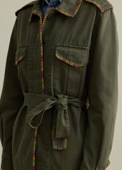 Shacket With Multicoloured Stitching