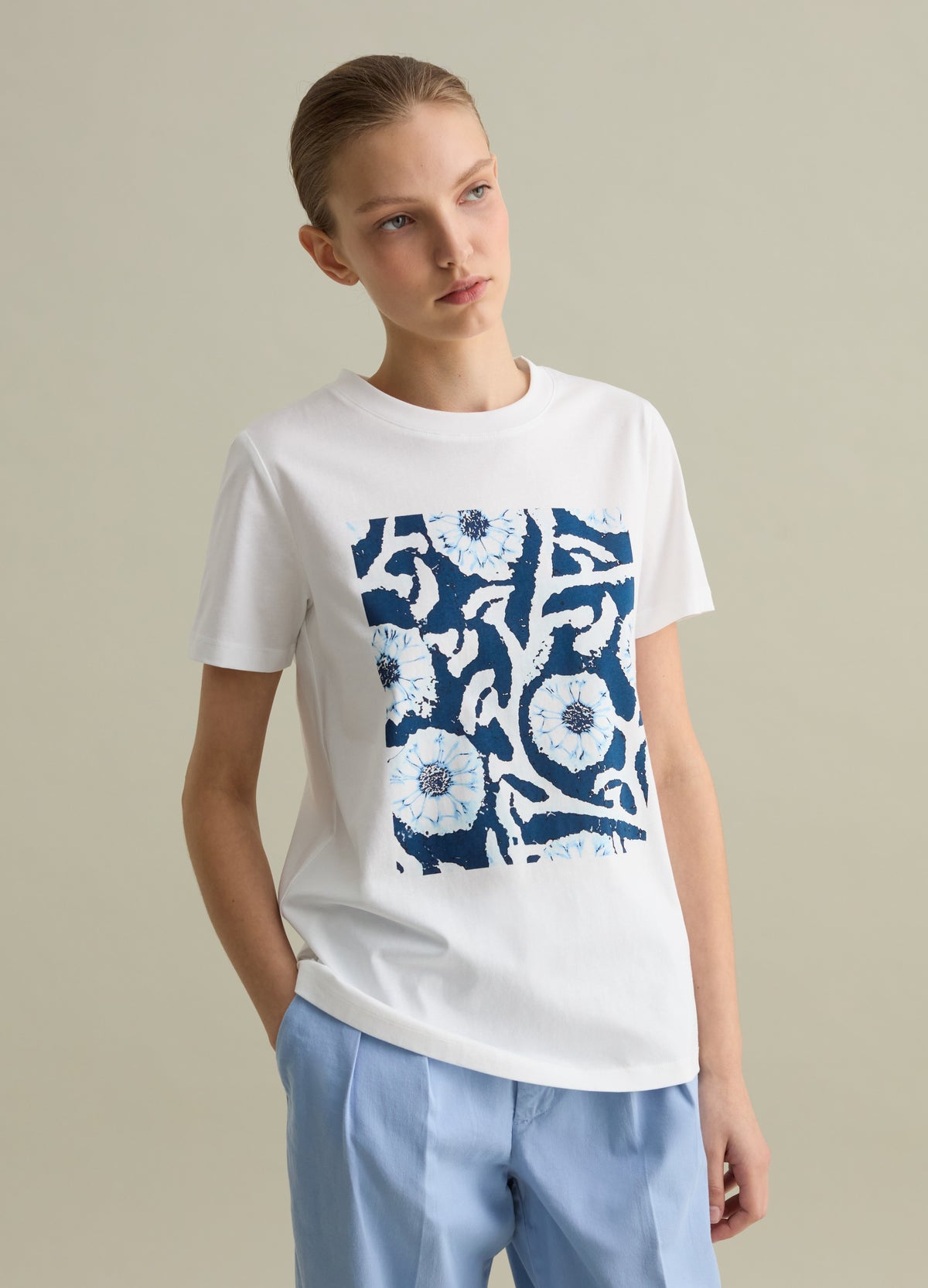 Ovs White T-Shirt With Short Sleeves And Print