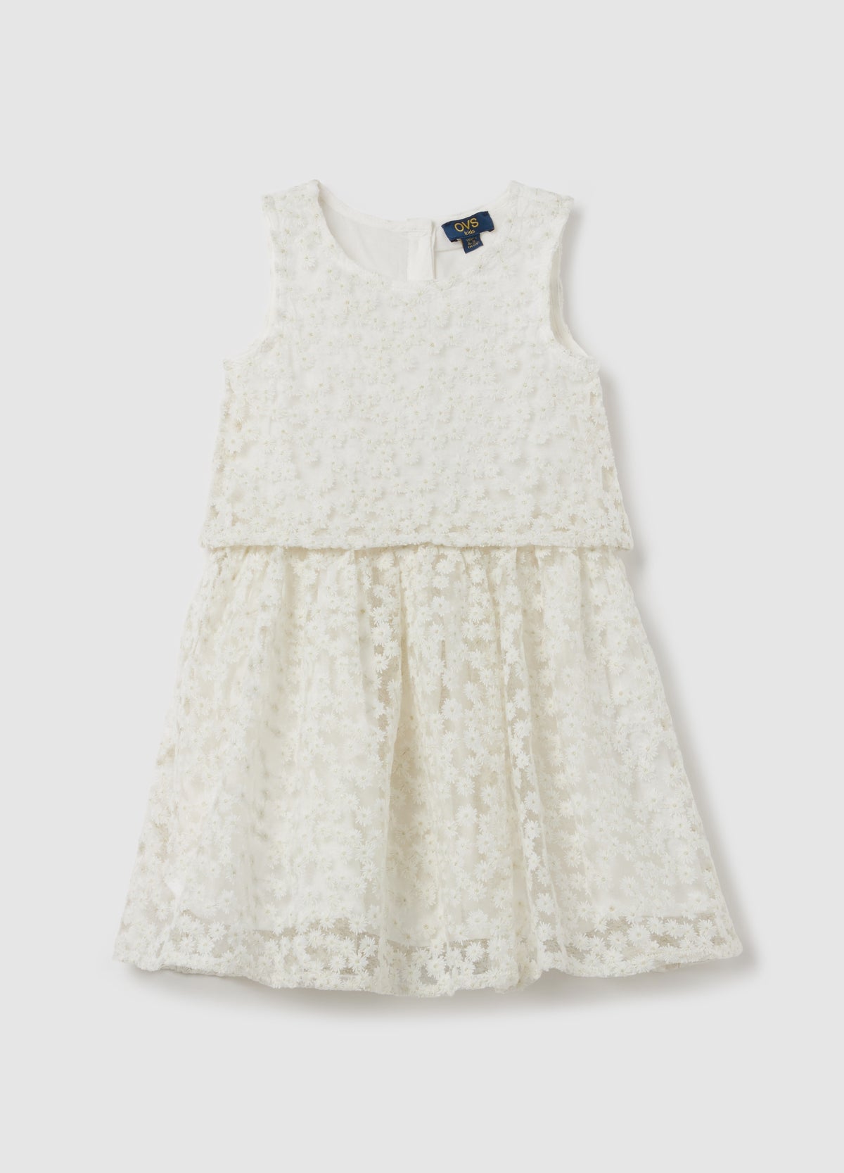 Ovs Sleeveless Dress With Flowers Embroidery