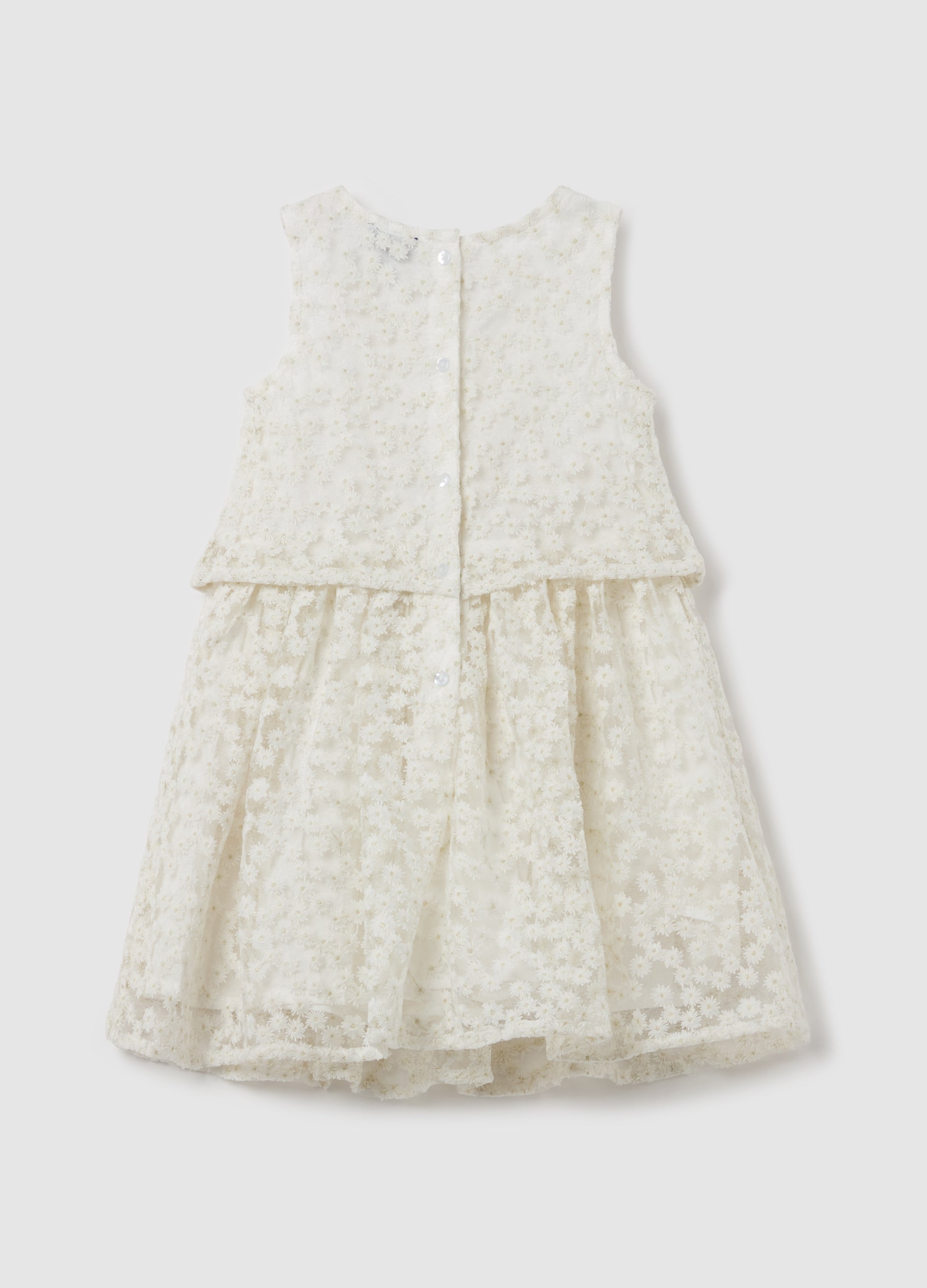 Ovs Sleeveless Dress With Flowers Embroidery